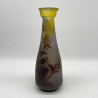 Emile Galle Cameo Glass Vase, Decorated with Flowers