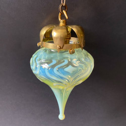 Arts and Crafts John Walsh Walsh Vaseline Glass Pendant Lamp