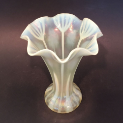 John Walsh Walsh Tulip pattern Vaseline Glass Vase