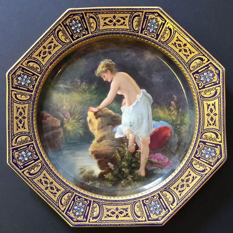 Vienna Poecelain Cabinet Plate Hand Painted a Young Lady