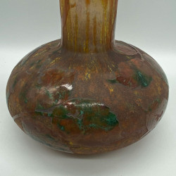 Daum Nancy Cameo and Application Vase Decorated with Autumn Leaves