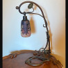Art Nouveau Table Lamp with Daum Nancy Cameo Glass Shade
