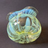 John Walsh Walsh Vaseline Glass Vase with Rare Pattern