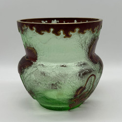Montjoye L & CIE Enamelled Glass Poppy Vase