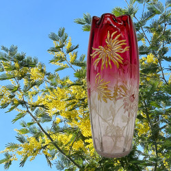 Legras Mont Joye Enamelled Glass Vase with...