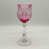 Thomas Webb & Sons Intaglio Cranberry and Clear Glass Hock Glass