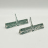 Rene Lalique a Pair of Libellule Knife Rests, Clear Glass and Blue Staining