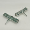 Rene Lalique a Pair of Libellule Knife Rests, Clear Glass and Blue Staining