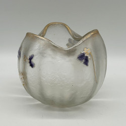 Legras Mont Joye Enamelled Glass Posy Vase Decorated with Violet