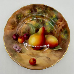 Royal Worcester Porcelain Plate, Hand Painted with Still Life Fruit