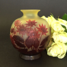 Emile Galle Overlaid Cameo Glass Vase Decorated with Flowers