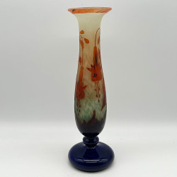 Charder ( Le Verre Fransais, Chneider) Cameo Glass Fuchsia Vase