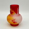 Emile Galle Cameo Glass Bulb Formed  Vase Decorated with Berries