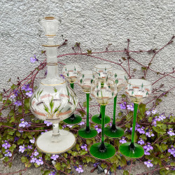 Theresienthal  Liqueur Glass Set Enamelled with...