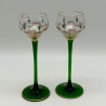 Theresienthal  Liqueur Glass Set Enamelled with Floral Pattern