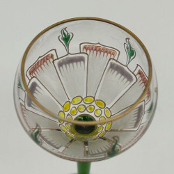 Theresienthal  Liqueur Glass Set Enamelled with Floral Pattern