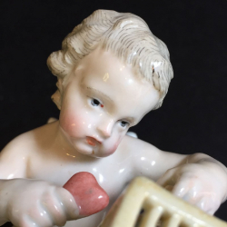 Meissen Porcelain Figure of Cupid, The heart is Captive