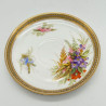 Royal Worcester Porcelain Cup and Saucer, Hand Painted Bouquets and Decorated with White  Bijoux