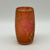 Daum Nancy Orange-Red Glass Vase Acid Etched and Gilded with Gui