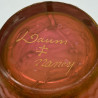 Daum Nancy Orange-Red Glass Vase Acid Etched and Gilded with Gui