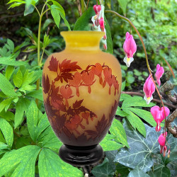 Emile Galle Cameo Glass Vase, Decorated with...