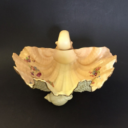 Royal Worcester Porcelain Blush Ivory Ground Shell shaped Dish