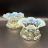 English Vaseline Glass a Pair Vases with Beautiful Pattern