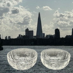 A Pair Steven Williams Intaglio Cut Glass Bowls