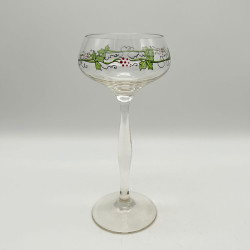 Theresienthal Set of 6 Hook Glasses, Enamelled with Grapes and Leaves