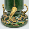 Legras Mont Joye Large Aventurine Green Vase Decorated with Gui