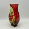 Old Baccarat Cameo Glass Vase, Acid Etched with Cattleya