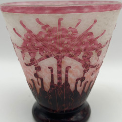 Charder (Le Verre  Francais) Cameo Glass Vase Decorated with Flower