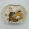 Royal Worcester Porcelain Aesthetic  Movement Footed Dish Painted with Birds