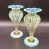 Jams Powell & Sons a Pair Vaseline Glass Vases