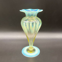 Jams Powell & Sons a Pair Vaseline Glass Vases