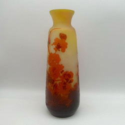 Emile Galle Cameo Glass Vase Decorated with Quince