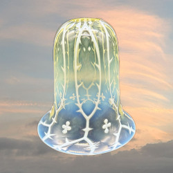 Vaseline Clear Glass Lamp Shade with Pattern...