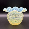 Richardson & Sons Vaseline Glass Vase with Horse Chestnut Pattern