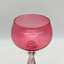 Moser Marriage Champagne Glass, Beautiful Pink to Clear Gradation