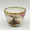 Meissen Porcelain Cup and Saucer Hand Painted with Hunting Scene