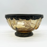 Emile Galle Glass Bowl with Mounted Base and Top, Enameled and Cabochon with Dahlia