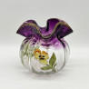 Legras Mont Joye Enamelled Glass Vase with Pansies