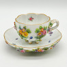 Meissen Porcelain Flower Encrusted Cup and Saucer