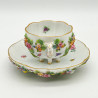 Meissen Porcelain Flower Encrusted Cup and Saucer