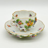 Meissen Porcelain Flower Encrusted Cup and Saucer