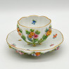 Meissen Porcelain Flower Encrusted Cup and Saucer