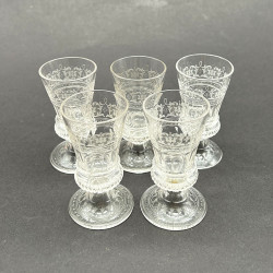 J & L Lobmeyr Set of Five Liqueur Glass, Beautifully Engraved