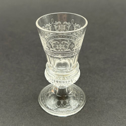 J & L Lobmeyr Set of Five Liqueur Glass, Beautifully Engraved