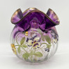Legras Mont Joye Enamelled Glass Vase Decorated with Pansies