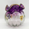 Legras Mont Joye Enamelled Glass Vase Decorated with Pansies